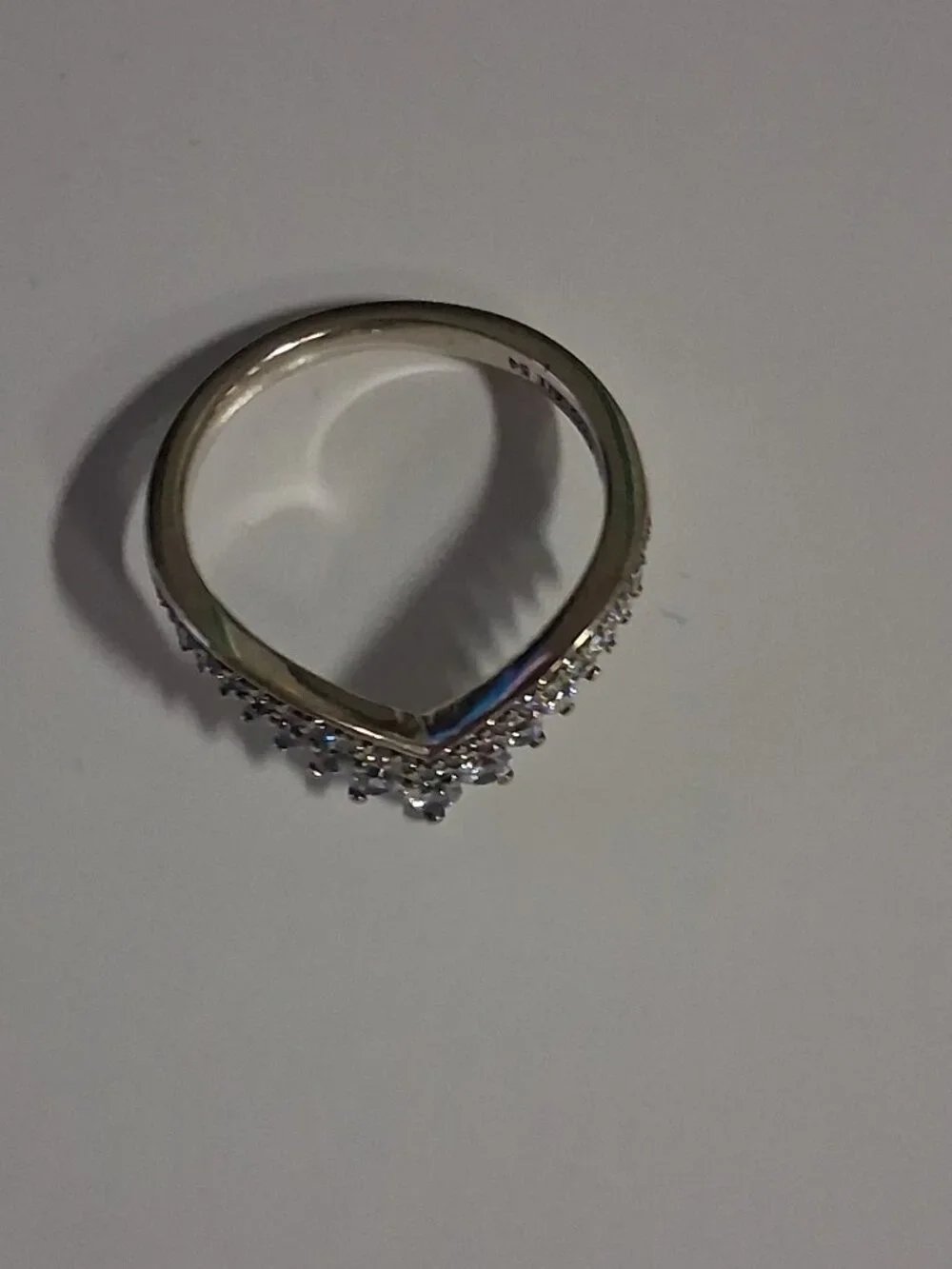 Pandora 197736CZ-54 Princess Wishbone Ring – Sterling Silver – Size 7